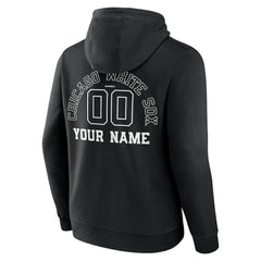Chicago White Sox Monochrome Personalized Name & Number Pullover Hoodie - Black