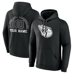 Cleveland Guardians Monochrome Personalized Name & Number Pullover Hoodie - Black