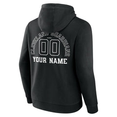 Cleveland Guardians Monochrome Personalized Name & Number Pullover Hoodie - Black