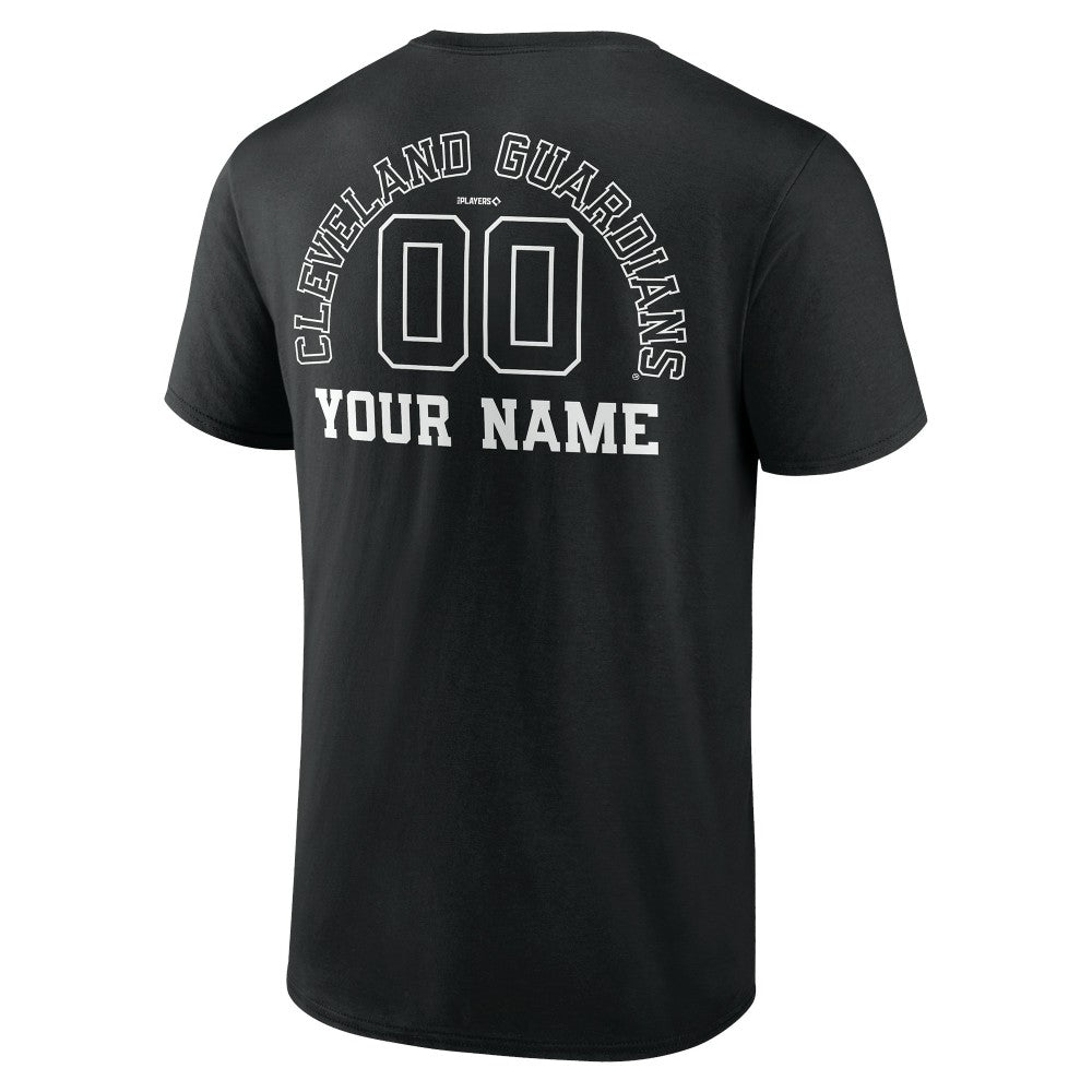 Cleveland Guardians Monochrome Personalized Name & Number T-Shirt - Black