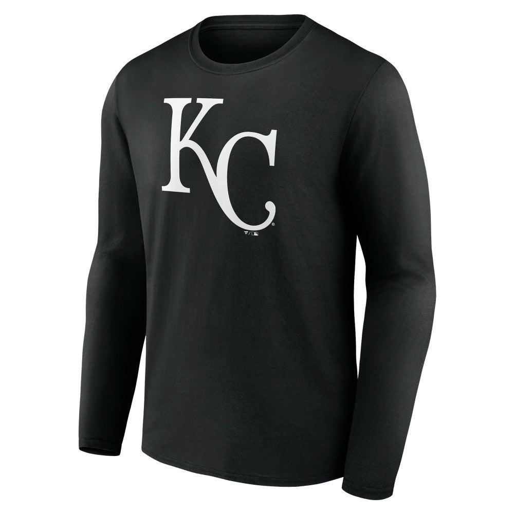 Kansas City Royals Monochrome Personalized Name & Number Long Sleeve T-Shirt - Black