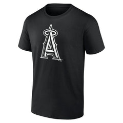 Los Angeles Angels Monochrome Personalized Name & Number T-Shirt - Black