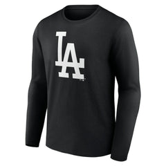 Los Angeles Dodgers Monochrome Personalized Name & Number Long Sleeve T-Shirt - Black