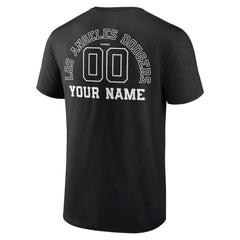 Los Angeles Dodgers Monochrome Personalized Name & Number T-Shirt - Black