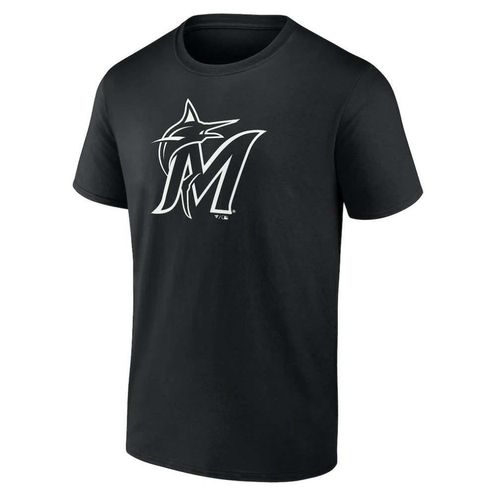 Miami Marlins Monochrome Personalized Name & Number T-Shirt - Black