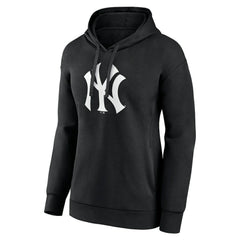 New York Yankees Women's Monochrome Personalized Name & Number Pullover Hoodie - Black