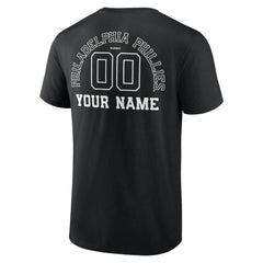 Philadelphia Phillies Monochrome Personalized Name & Number T-Shirt - Black