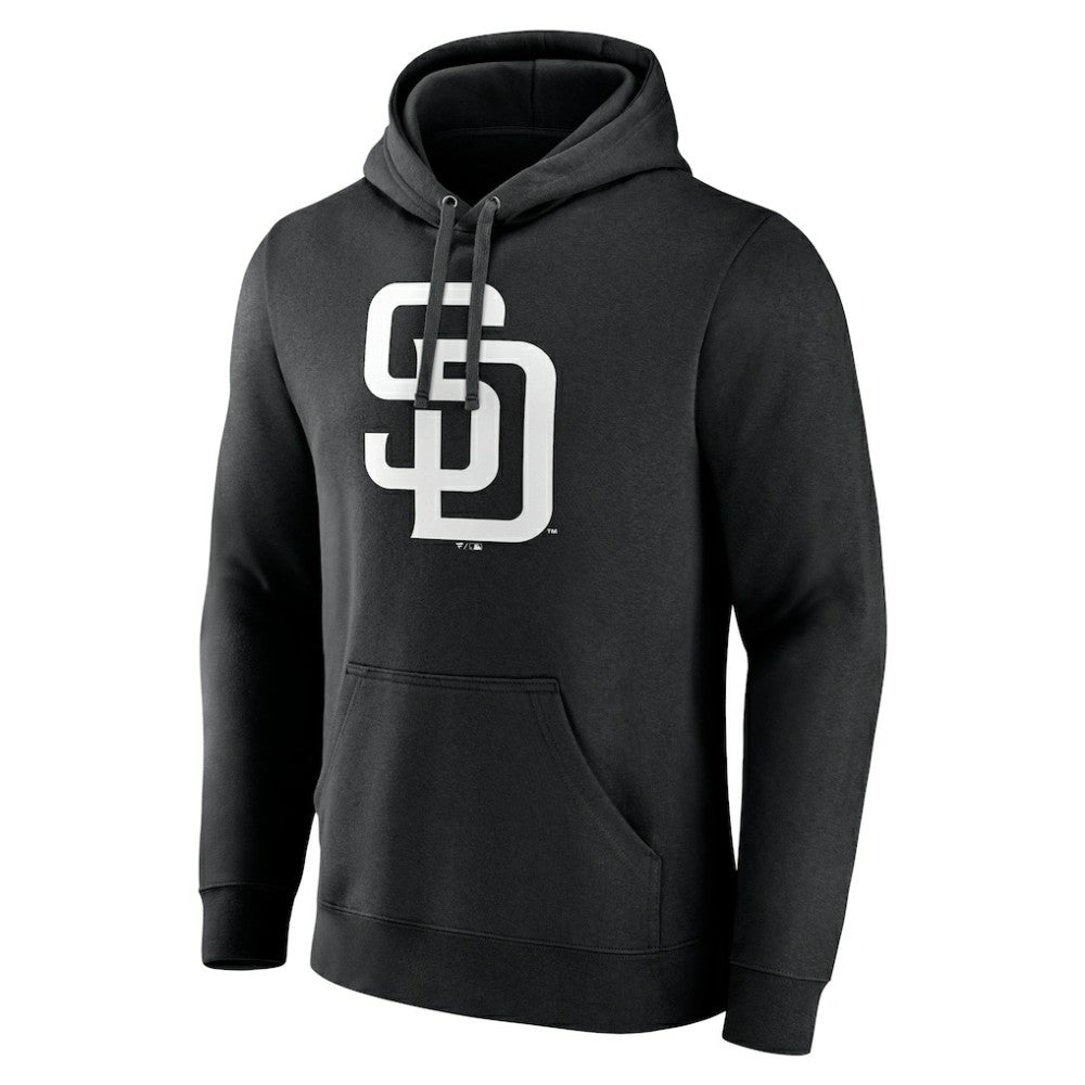 San Diego Padres Monochrome Personalized Name & Number Pullover Hoodie - Black