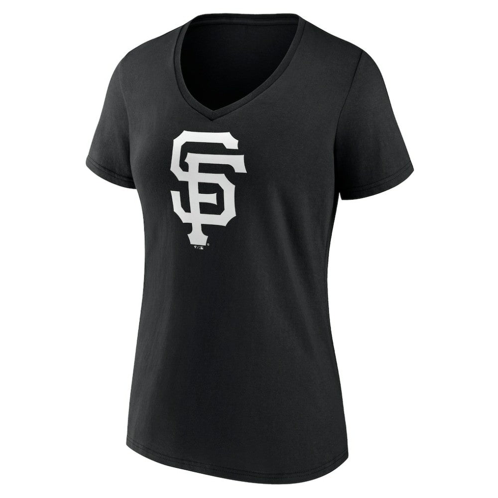 San Francisco Giants Women's Monochrome Personalized Name & Number V-Neck T-Shirt - Black