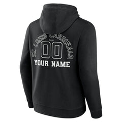 St. Louis Cardinals Monochrome Personalized Name & Number Pullover Hoodie - Black