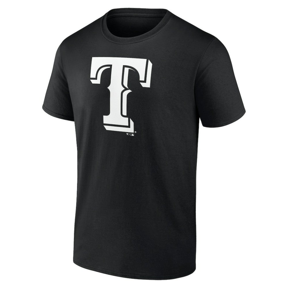Texas Rangers Monochrome Personalized Name & Number T-Shirt - Black