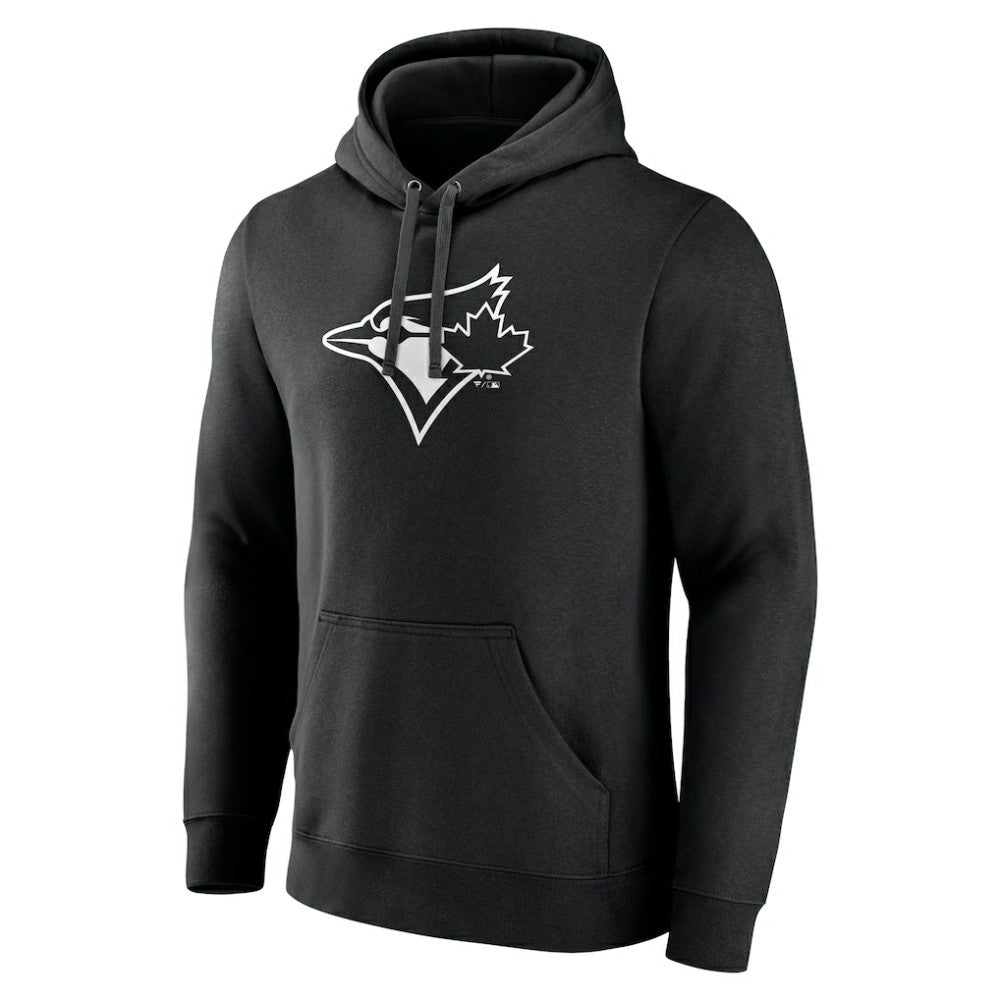 Toronto Blue Jays Monochrome Personalized Name & Number Pullover Hoodie - Black