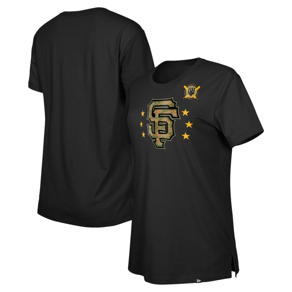 San Francisco Giants Women's Armed Forces Day T-Shirt - Black | New Era