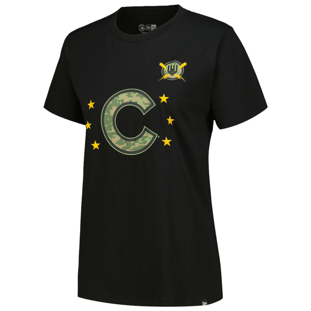 Chicago Cubs Women's Armed Forces Day T-Shirt - Black | New Era