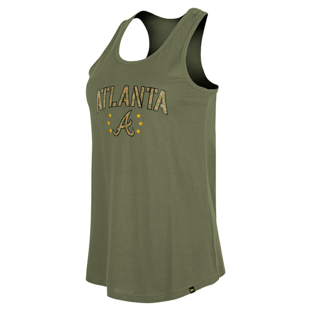 Atlanta Braves Women's Armed Forces Day Tank Top - Olive | New Era
