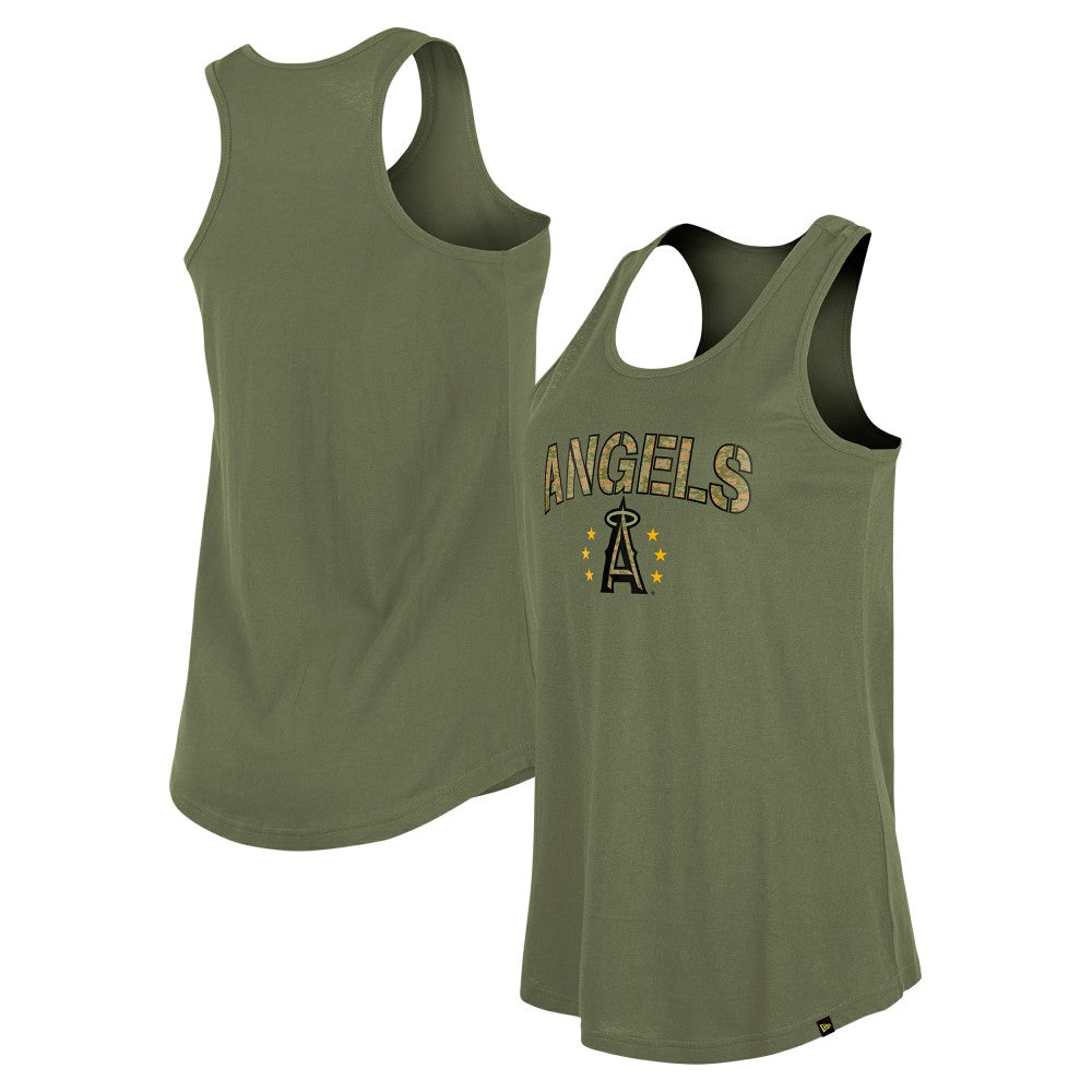 Los Angeles Angels Women's Armed Forces Day Tank Top - Olive | New Era