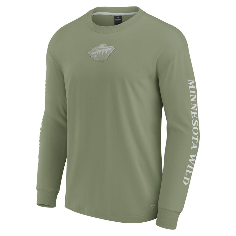 Minnesota Wild Fanatics Elements Strive Long Sleeve T-Shirt Olive