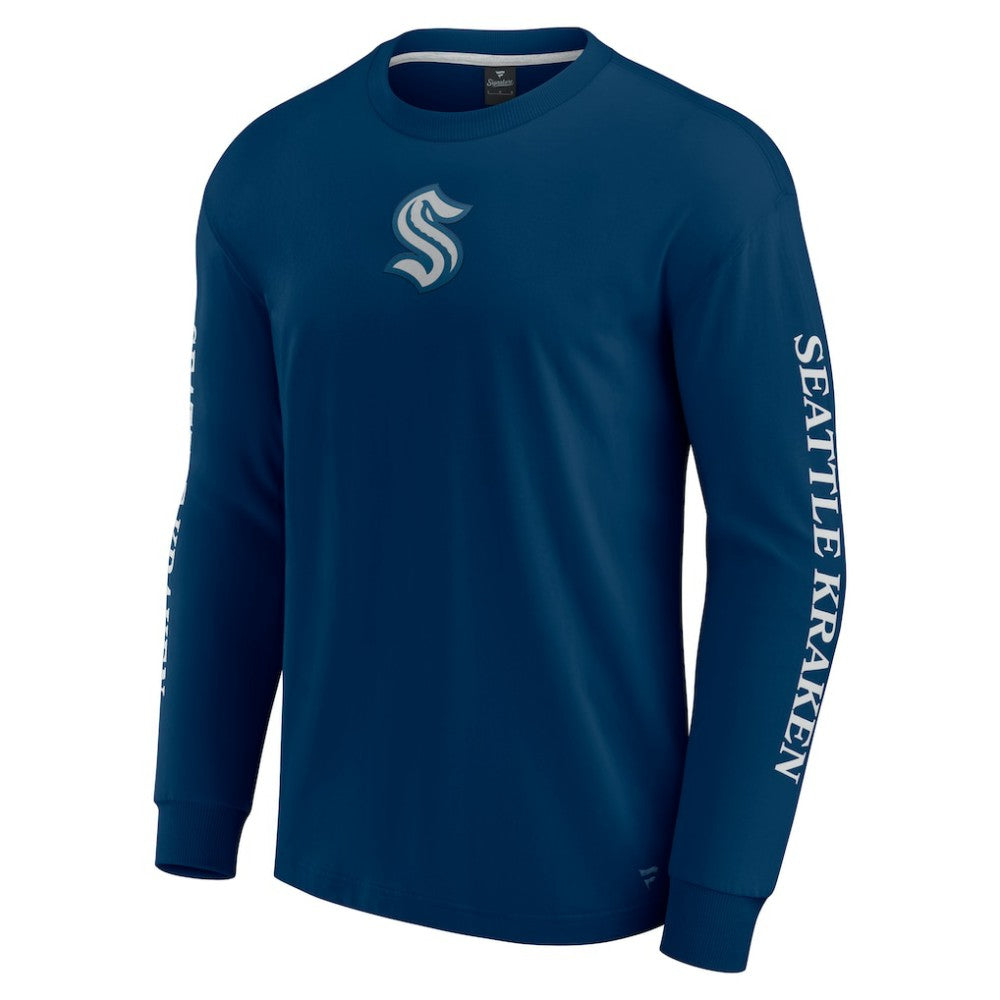 Seattle Kraken Fanatics Elements Strive Long Sleeve T-Shirt Navy