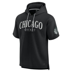 Chicago Blackhawks Fanatics Elements Ready Short Sleeve Pullover Hoodie Black