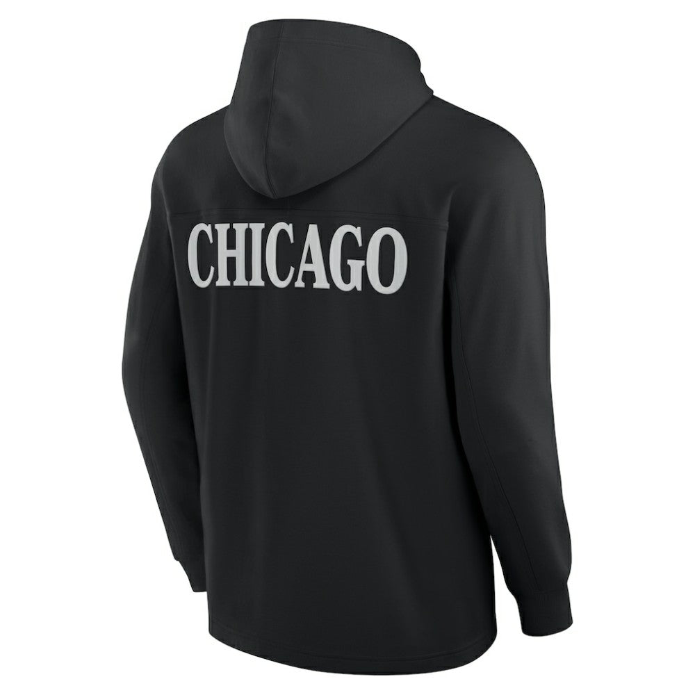 Chicago Blackhawks Fanatics Elements Blaze Tri-Blend Long Sleeve Hoodie T-Shirt Black