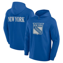 New York Rangers Fanatics Elements Blaze Tri-Blend Long Sleeve Hoodie T-Shirt Blue