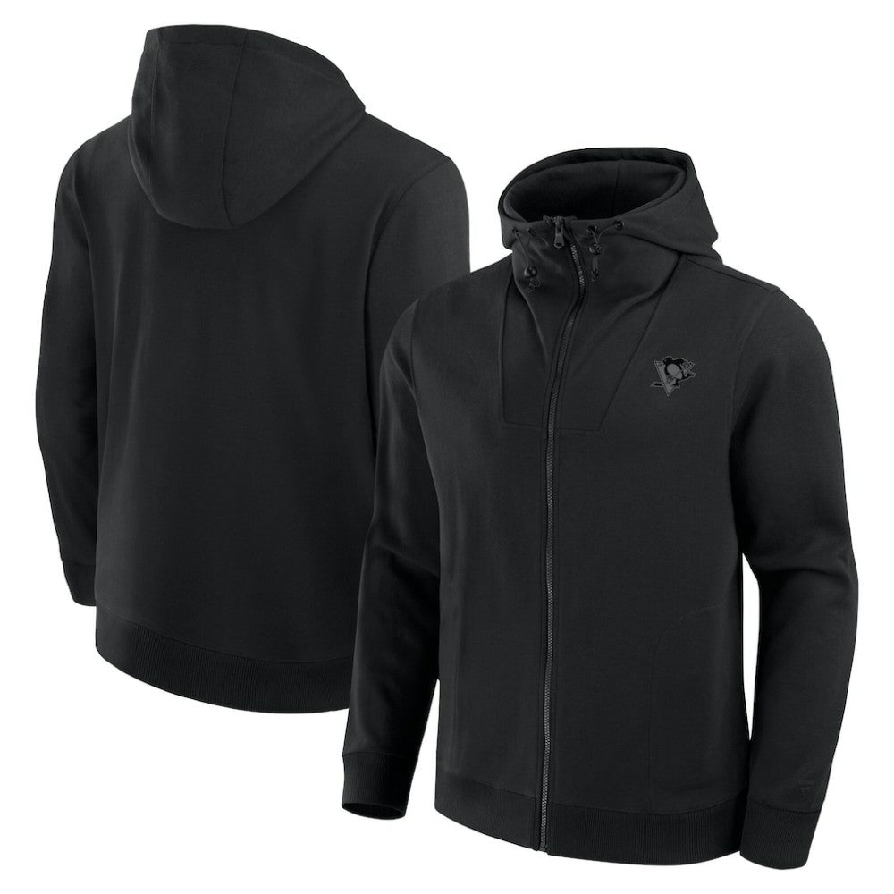 Pittsburgh Penguins Fanatics Elements Tonal Primary Tri-Blend Full-Zip Hoodie Black