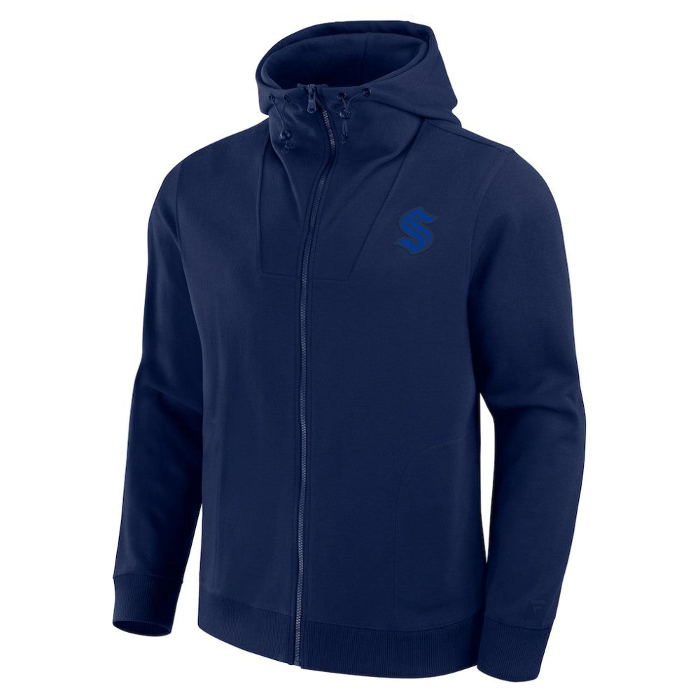 Seattle Kraken Fanatics Elements Tonal Primary Tri-Blend Full-Zip Hoodie Navy