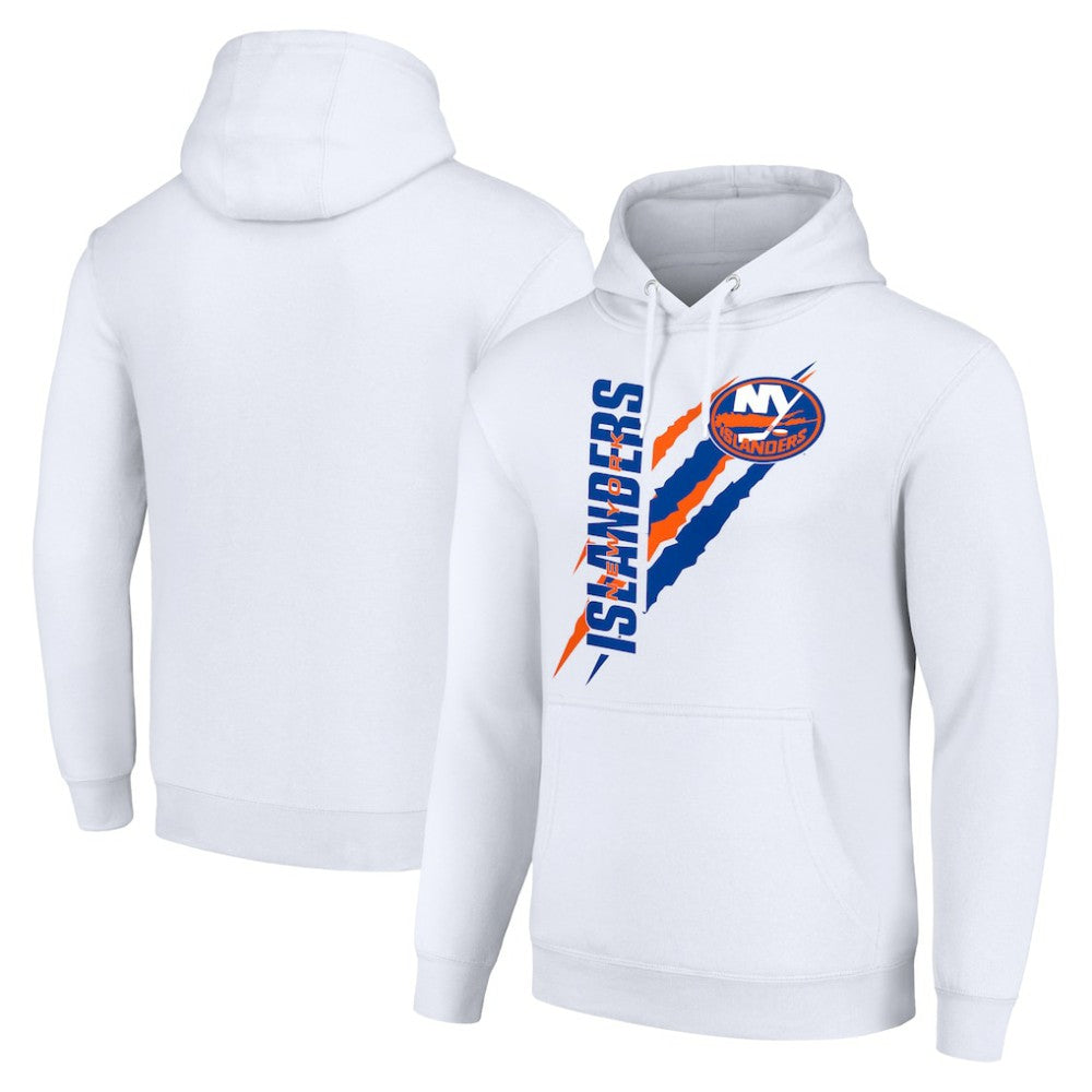 New York Islanders Starter Color Scratch Fleece Pullover Hoodie White