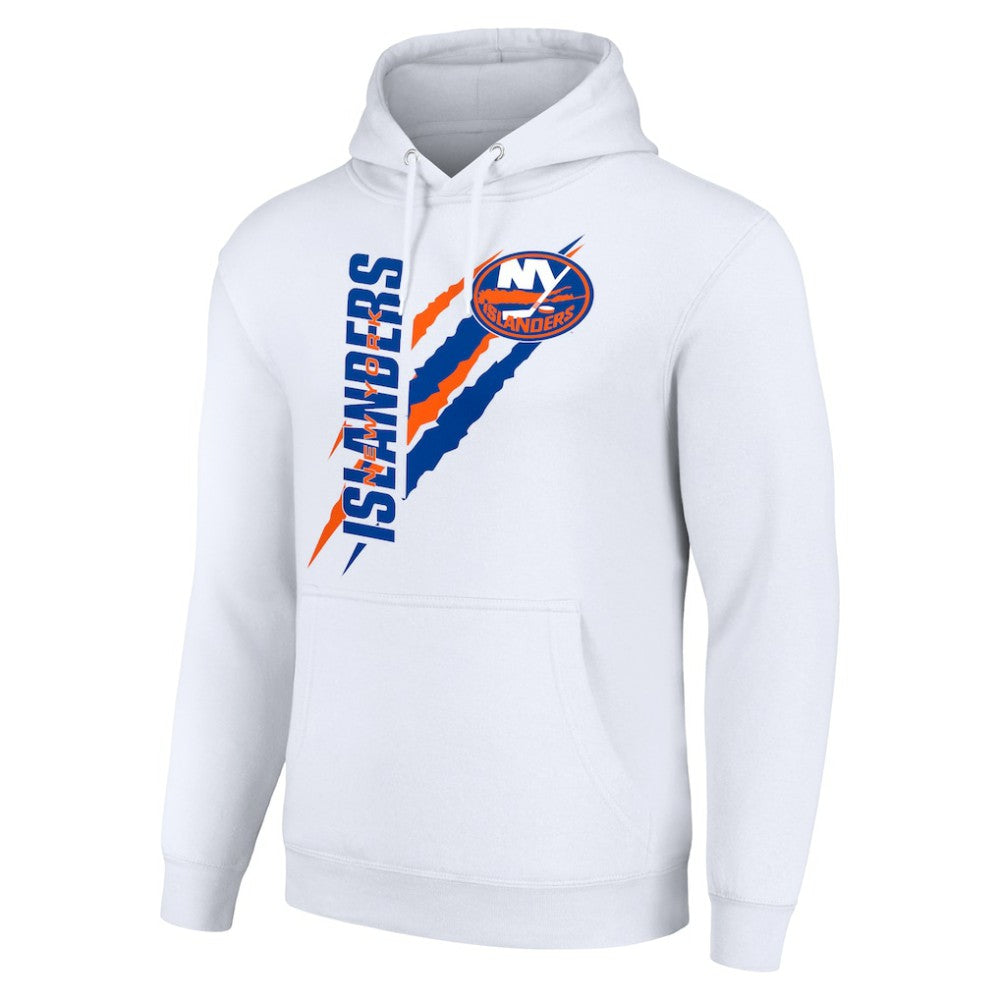New York Islanders Starter Color Scratch Fleece Pullover Hoodie White