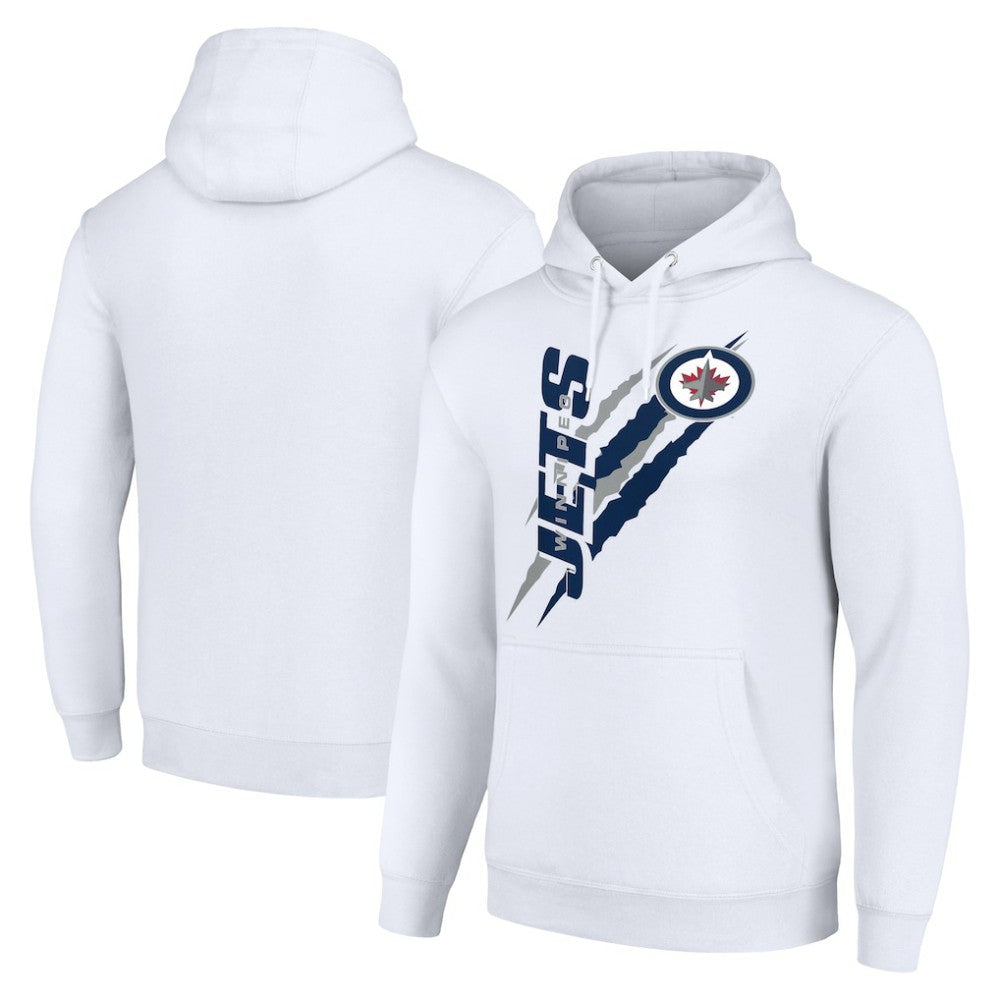 Winnipeg Jets Starter Color Scratch Fleece Pullover Hoodie White