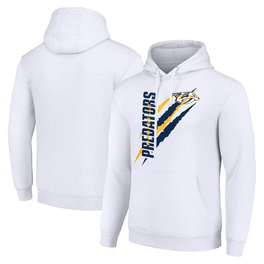 Nashville Predators Starter Color Scratch Fleece Pullover Hoodie White