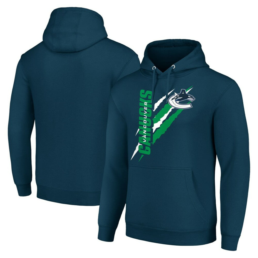 Vancouver Canucks Starter Color Scratch Fleece Pullover Hoodie Blue