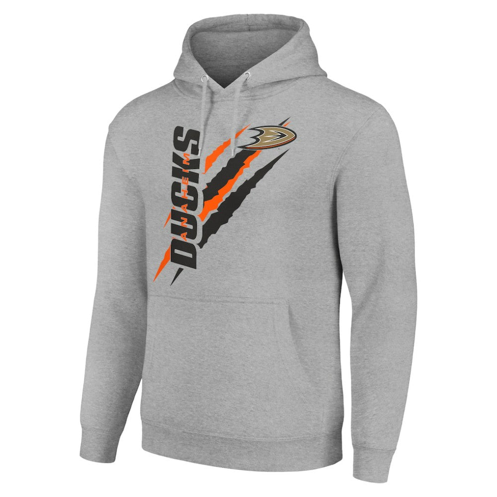 Anaheim Ducks Starter Color Scratch Fleece Pullover Hoodie Heather Gray