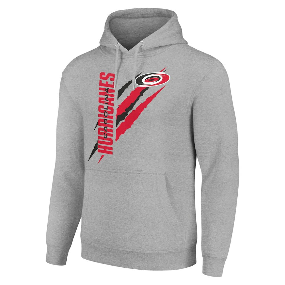 Carolina Hurricanes Starter Color Scratch Fleece Pullover Hoodie Heather Gray