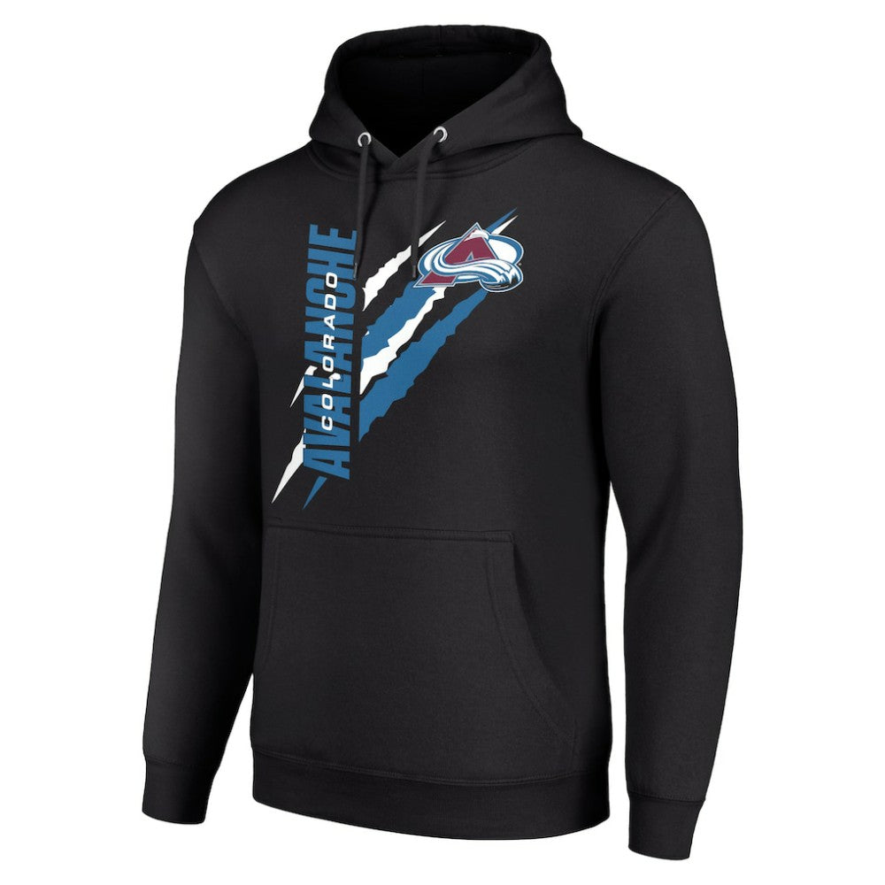 Colorado Avalanche Starter Color Scratch Fleece Pullover Hoodie Black