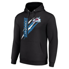 Colorado Avalanche Starter Color Scratch Fleece Pullover Hoodie Black