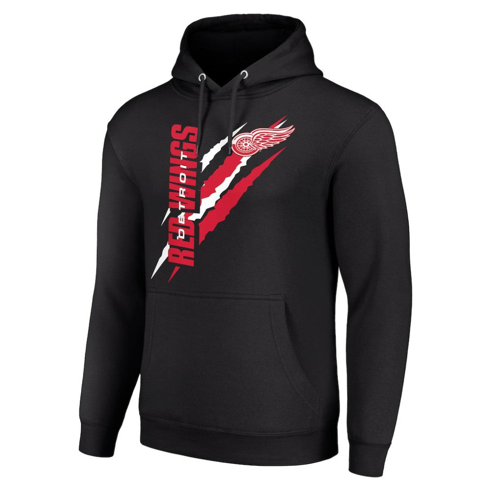 Detroit Red Wings Starter Color Scratch Fleece Pullover Hoodie Black