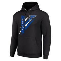 St. Louis Blues Starter Color Scratch Fleece Pullover Hoodie Black