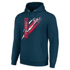 Columbus Blue Jackets Starter Color Scratch Fleece Pullover Hoodie Blue