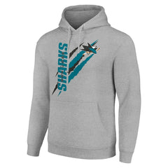 San Jose Sharks Starter Color Scratch Fleece Pullover Hoodie Heather Gray