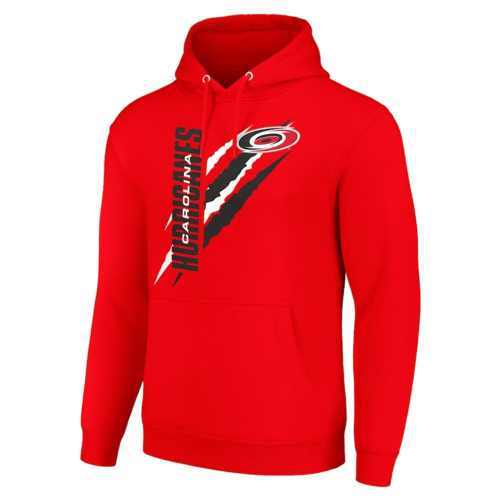 Carolina Hurricanes Starter Color Scratch Fleece Pullover Hoodie Red