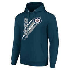 Winnipeg Jets Starter Color Scratch Fleece Pullover Hoodie Blue