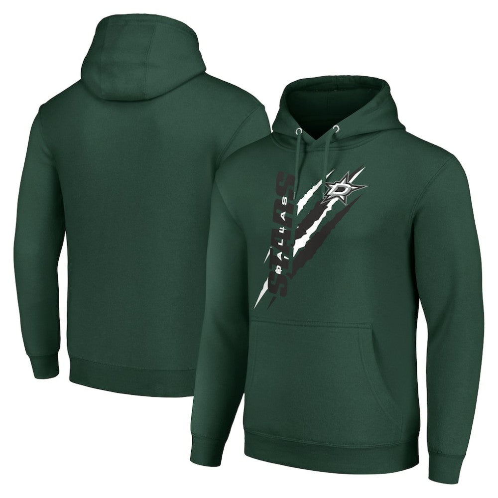 Dallas Stars Starter Color Scratch Fleece Pullover Hoodie Green