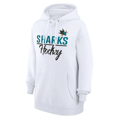 San Jose Sharks G-III 4Her by Carl Banks Women's Team Fleece Pullover Hoodie White