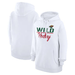 Minnesota Wild G-III 4Her by Carl Banks Women's Team Fleece Pullover Hoodie White