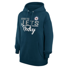 Winnipeg Jets G-III 4Her by Carl Banks Women's Team Fleece Pullover Hoodie Navy
