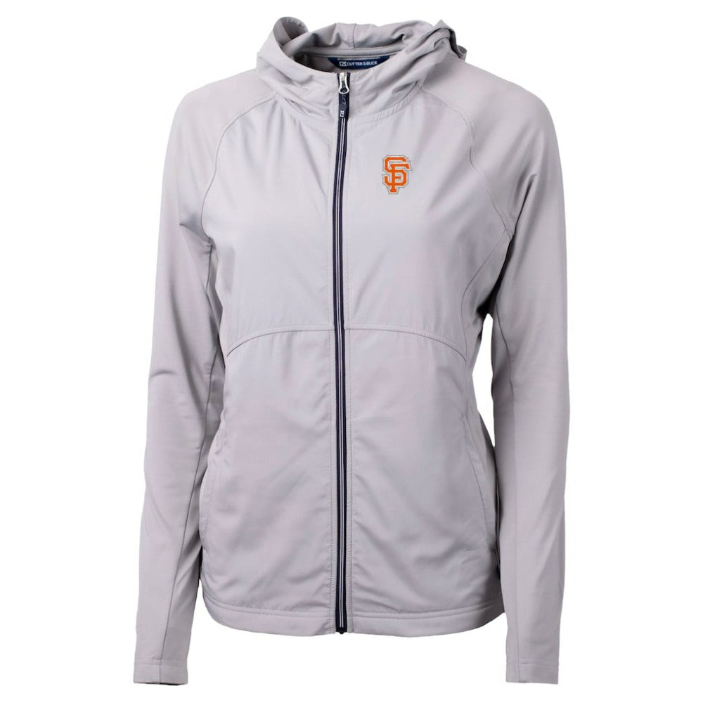 San Francisco Giants Cutter & Buck Women's City Connect Adapt Eco Knit Hybrid Recycled Full-Zip Hoodie - Gray