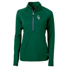 Colorado Rockies Cutter & Buck Women's City Connect Adapt Eco Knit Recycled Half-Zip Pullover Top - Hunter Green
