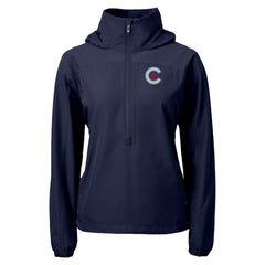 Chicago Cubs Cutter & Buck Women's City Connect Charter Eco Recycled Half-Zip Anorak Jacket - Navy