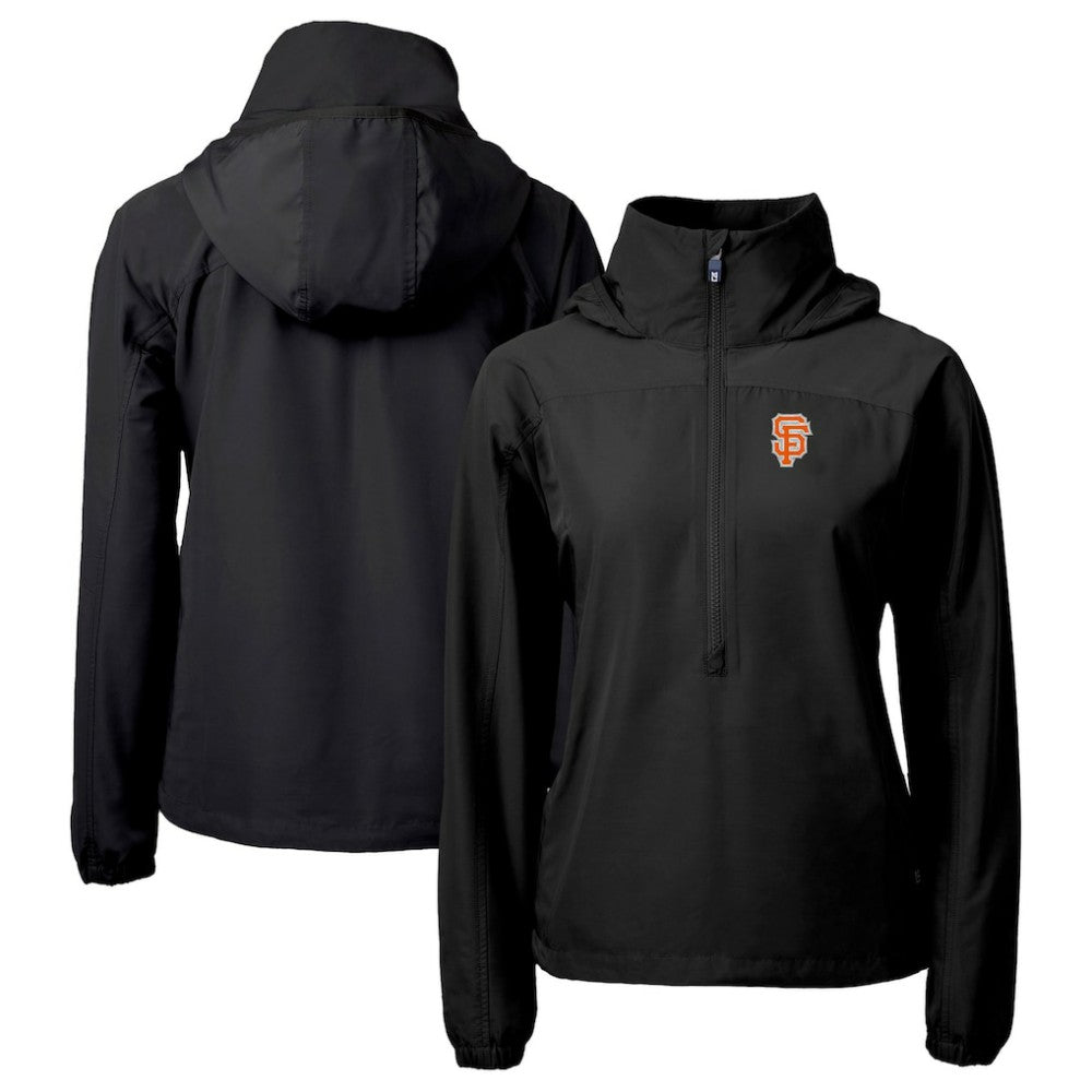 San Francisco Giants Cutter & Buck Women's City Connect Charter Eco Recycled Half-Zip Anorak Jacket - Black